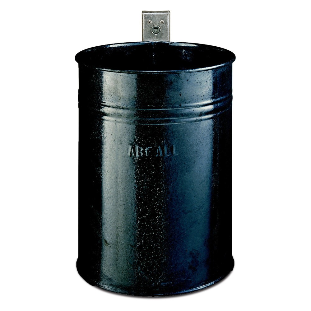 Product afbeelding: RENNER Stalen afvalbak, 35 liter, rond, wandmontage, gesloten structuur, antracietgrijs