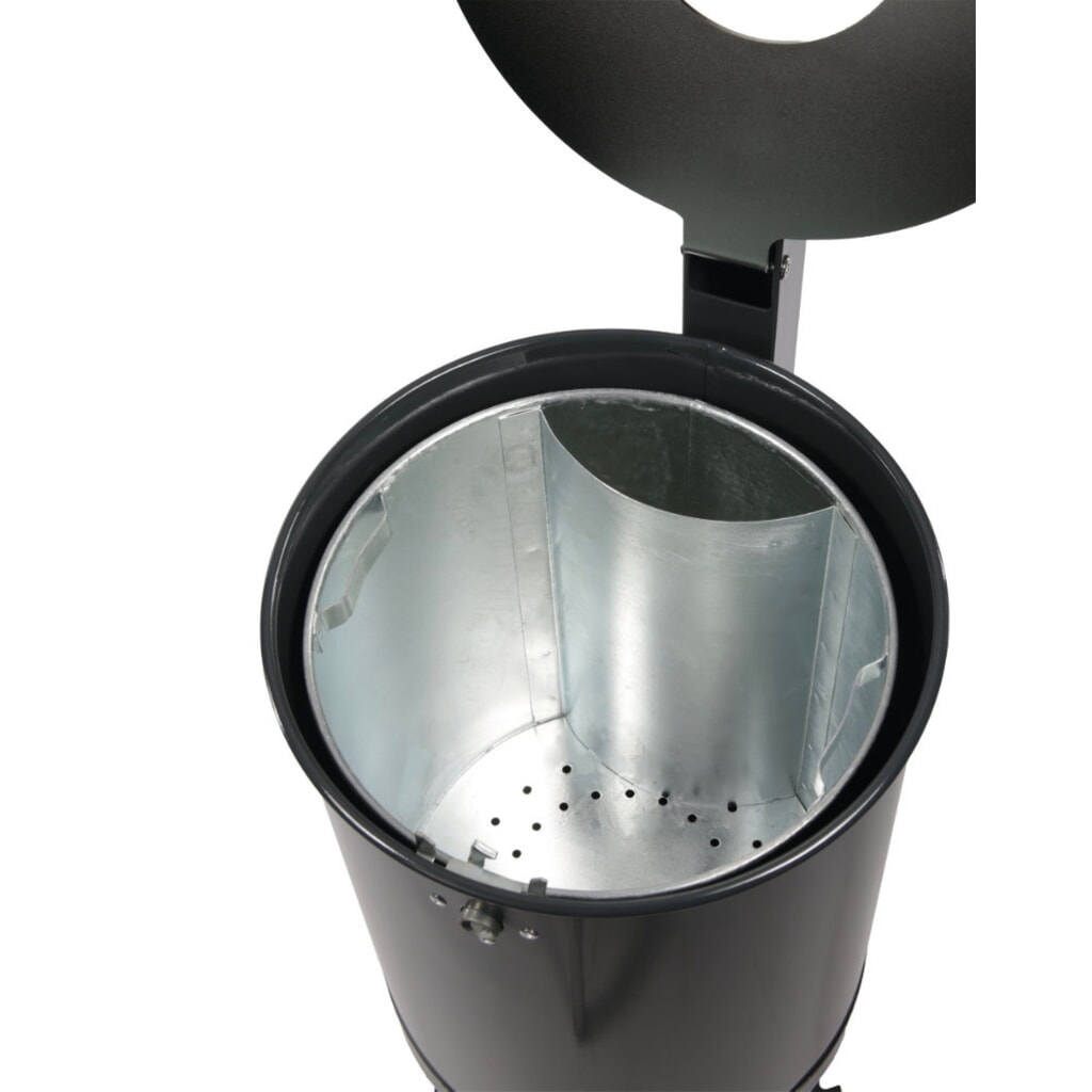 RENNER Stalen afvalbak, 50 liter, gepoedercoat, antracietgrijs Product afbeelding: RENNER Stalen afvalbak, 50 liter, gepoedercoat, antracietgrijs