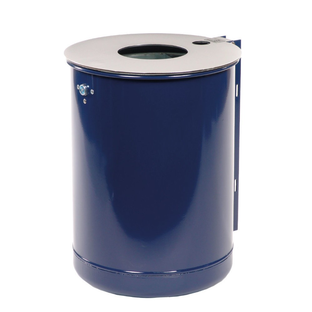 Product afbeelding: RENNER Stalen afvalbak, 50 liter, met asbak, antracietgrijs