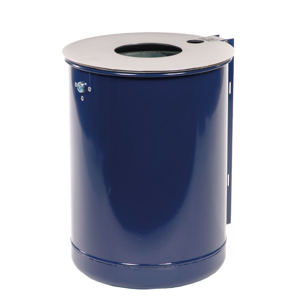 RENNER Stalen afvalbak, 50 liter, met asbak, antracietgrijs Product afbeelding: RENNER Stalen afvalbak, 50 liter, met asbak, antracietgrijs