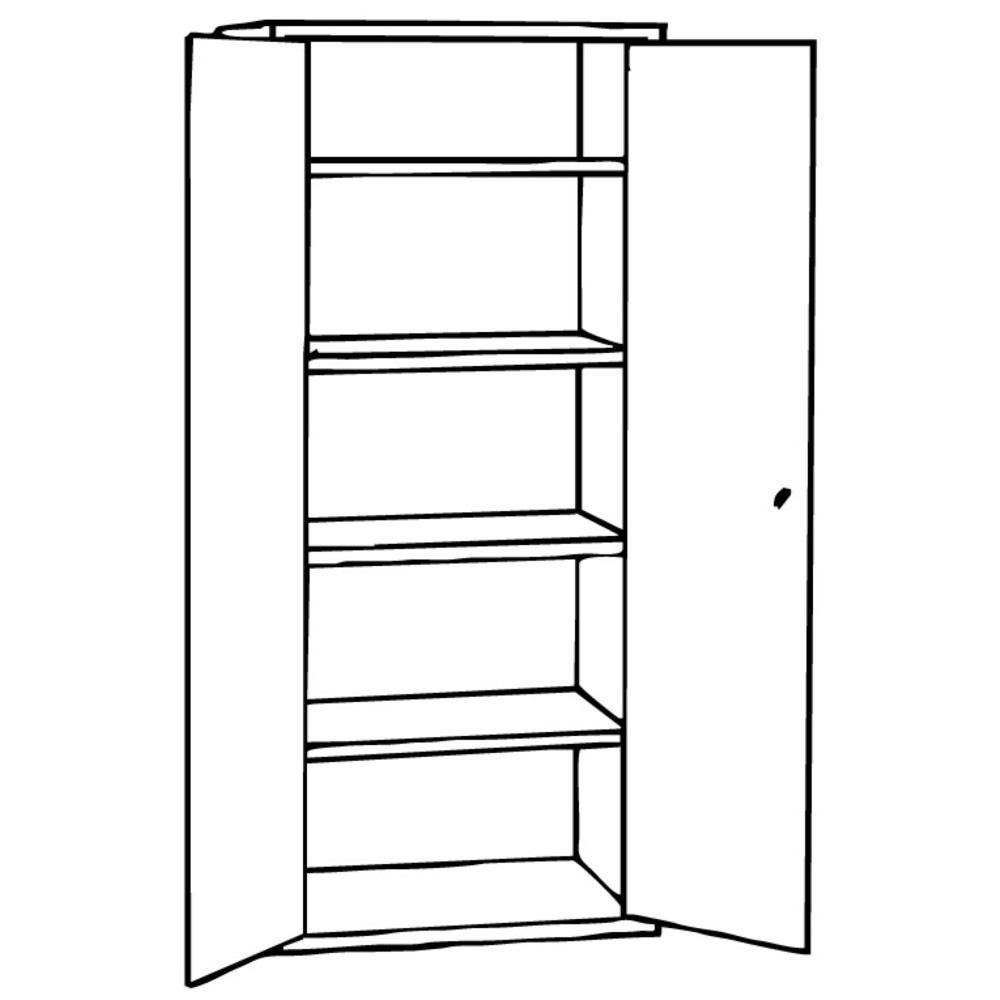 Productafbeelding nr. 2: Draaideurkast HEMMDAL HF-ST, 5 OH, hxbxd 1950 x 920 x 600 mm, verzinkte legborden, lichtgrijs