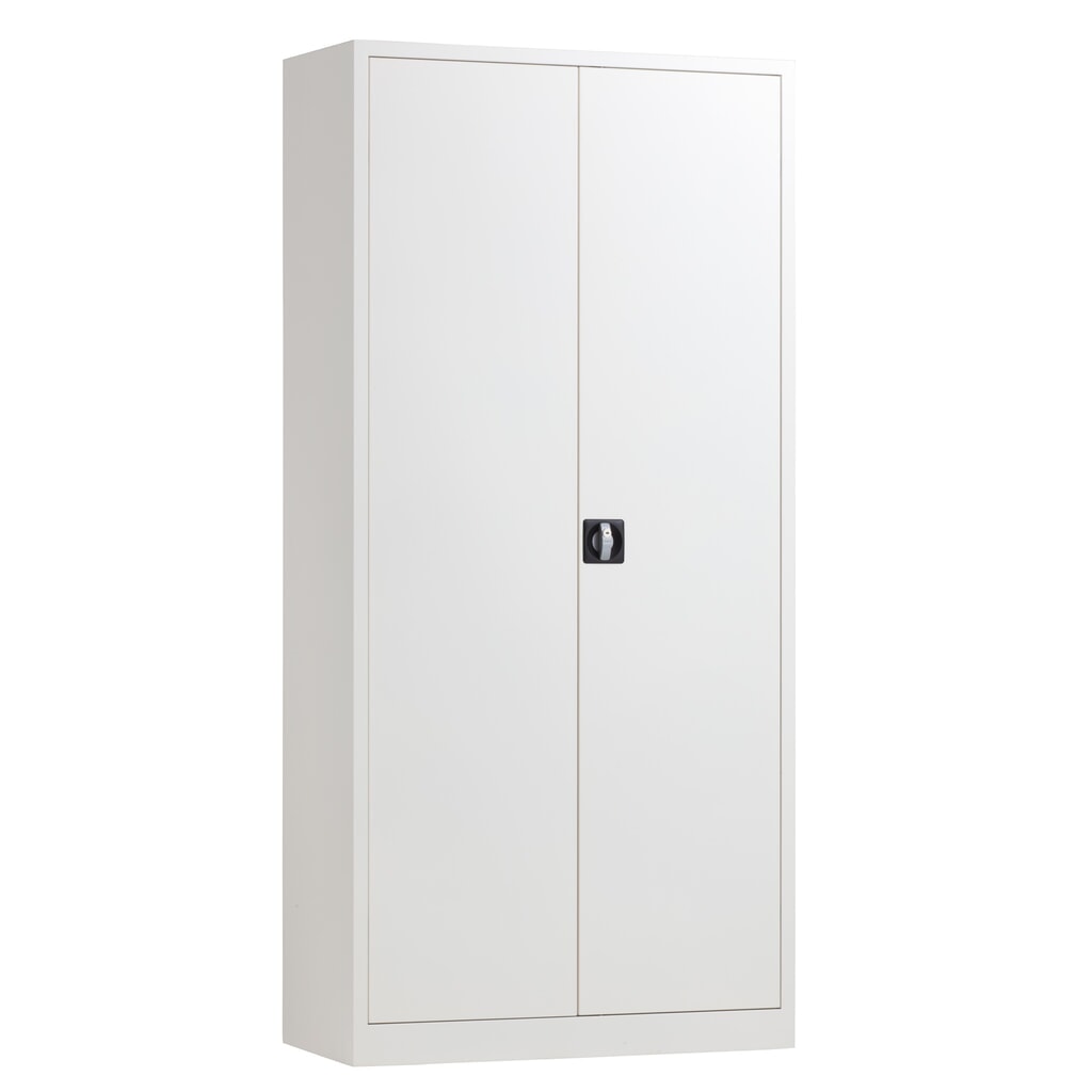 Draaideurkast HEMMDAL HF-ST, 5 OH, hxbxd 1950 x 920 x 420 mm, verzinkte legborden, lichtgrijs Product afbeelding: Draaideurkast HEMMDAL HF-ST, 5 OH, hxbxd 1950 x 920 x 420 mm, verzinkte legborden, lichtgrijs