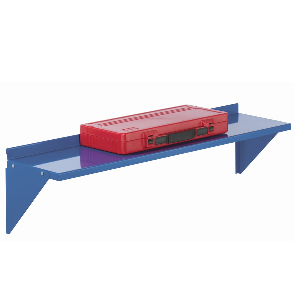 Stalen legbord (groot) voor gegroefde platen, bxd 1.000 x 260 mm, lichtgrijs Product afbeelding: Stalen legbord (groot) voor gegroefde platen, bxd 1.000 x 260 mm, lichtgrijs