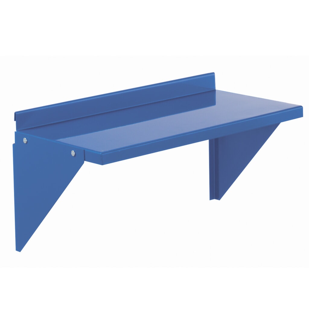 Stalen legbord (klein) voor gegroefde platen, bxd 500 x 260 mm, lichtgrijs Product afbeelding: Stalen legbord (klein) voor gegroefde platen, bxd 500 x 260 mm, lichtgrijs