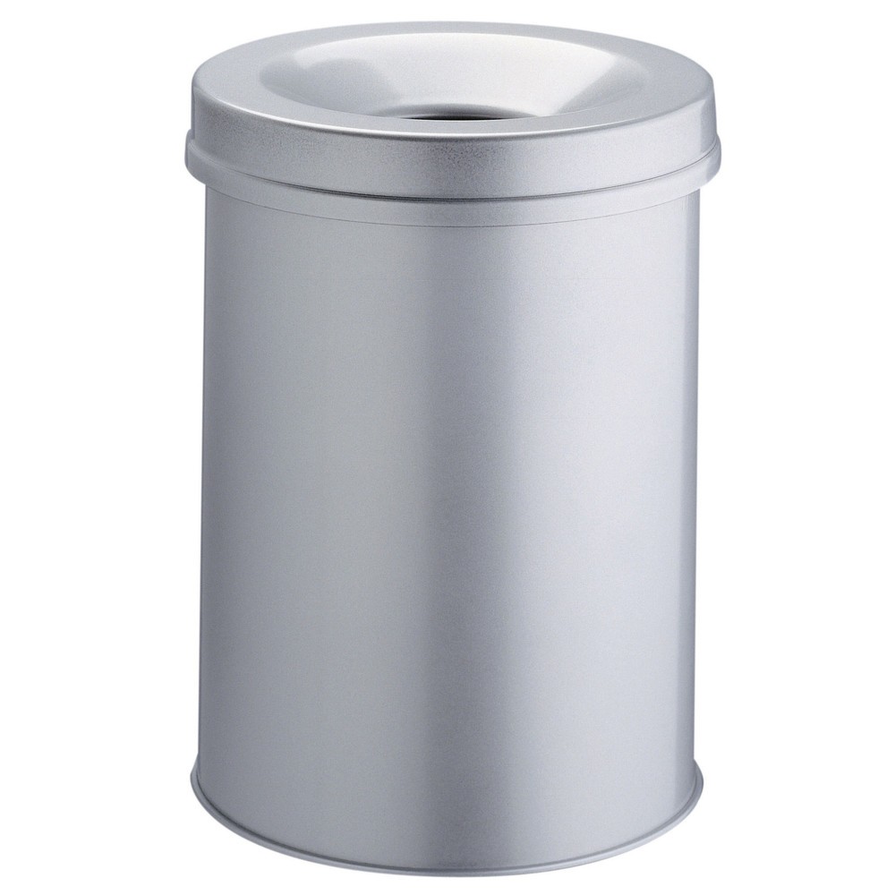 Productafbeelding nr. 1: Prullenmand Durable, van staal, 30 liter, met brandbluskop, grijs