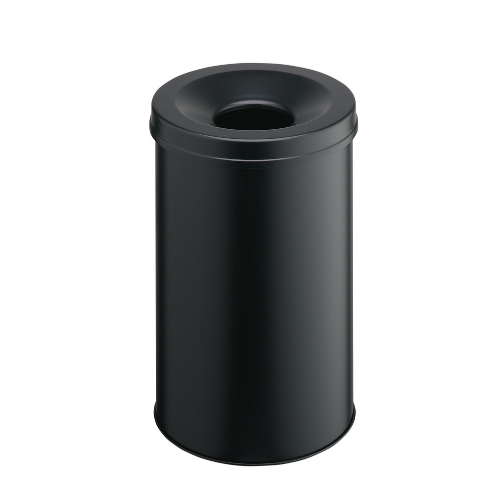 Productafbeelding nr. 1: Prullenmand Durable, van staal, 60 liter, met brandbluskop, zwart