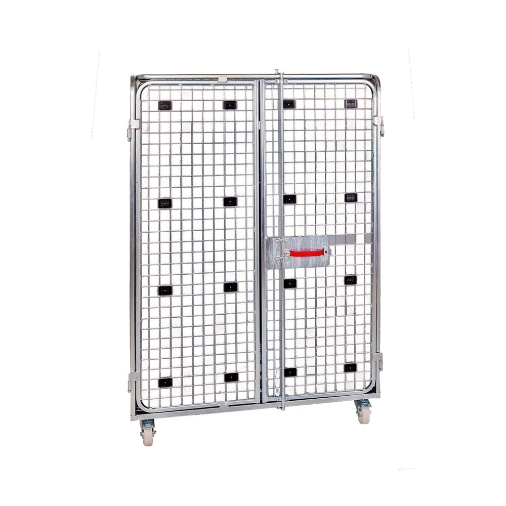 Product afbeelding: Stalen rolcontainer, anti-diefstal, hxbxd 1.790 x 1.220 x 810 mm, blauw verzinkt, met visuele afscherming