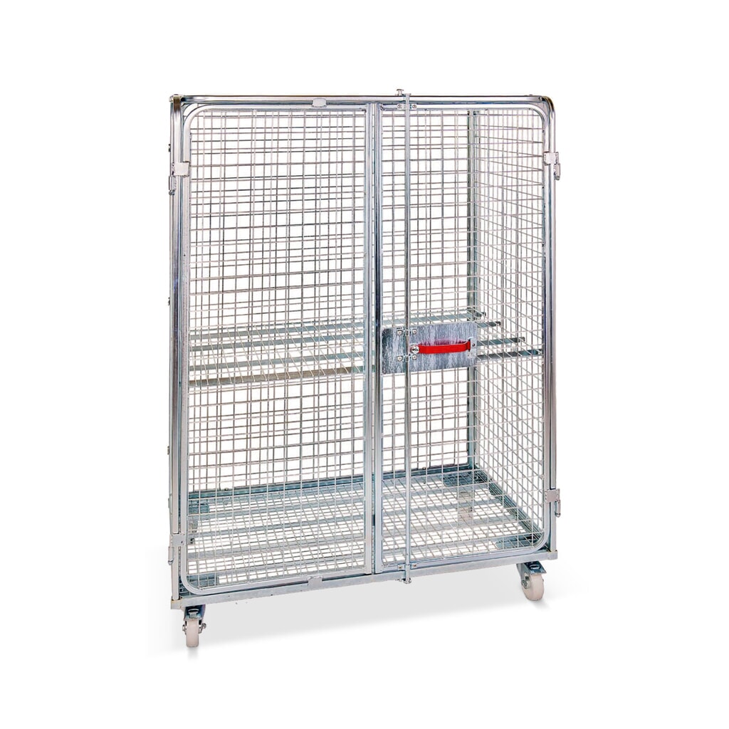 Product afbeelding: Stalen rolcontainer, anti-diefstal, hxbxd 1820 x 1200 x 800 mm, blauw verzinkt