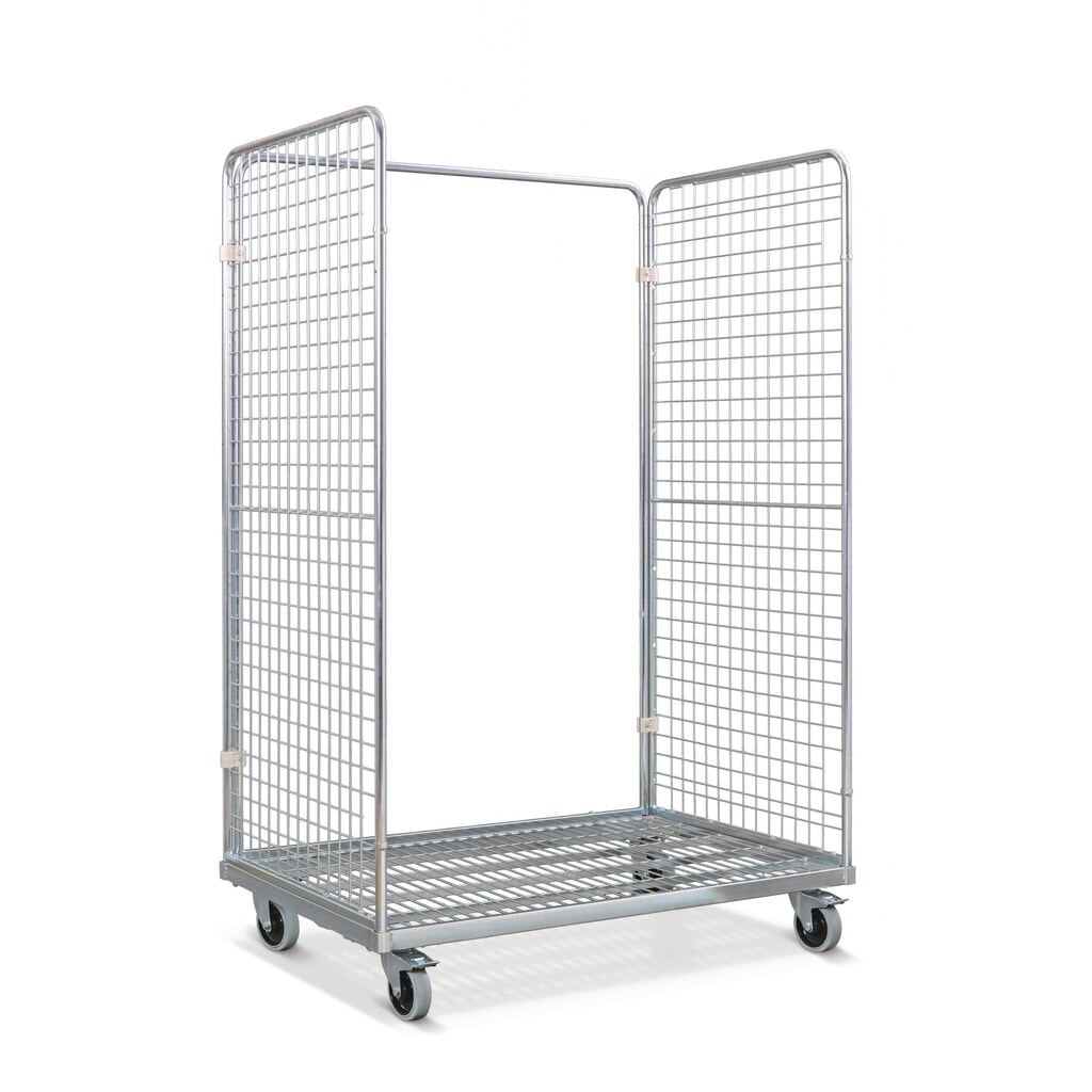 Product afbeelding: Stalen rolcontainer met euro-afmetingen, 2-zijdig, met buizenframe aan achterzijde, laadvlak bxd 1.150 x 750 mm