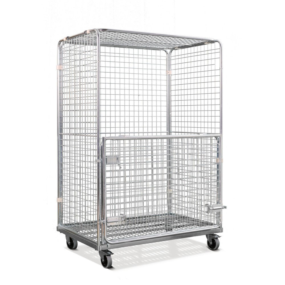 Product afbeelding: Stalen rolcontainer met euro-afmetingen, 4-zijdig, met klapbare voorkant, laadvlak bxd 1.150 x 750 mm