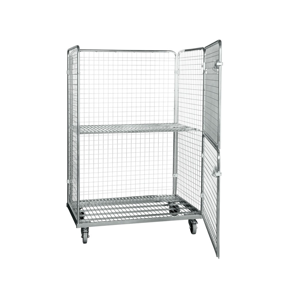 Productafbeelding nr. 2: Stalen rolcontainer met euro-afmetingen, 4-zijdig, met klapbare voorkant, laadvlak bxd 1.150 x 750 mm
