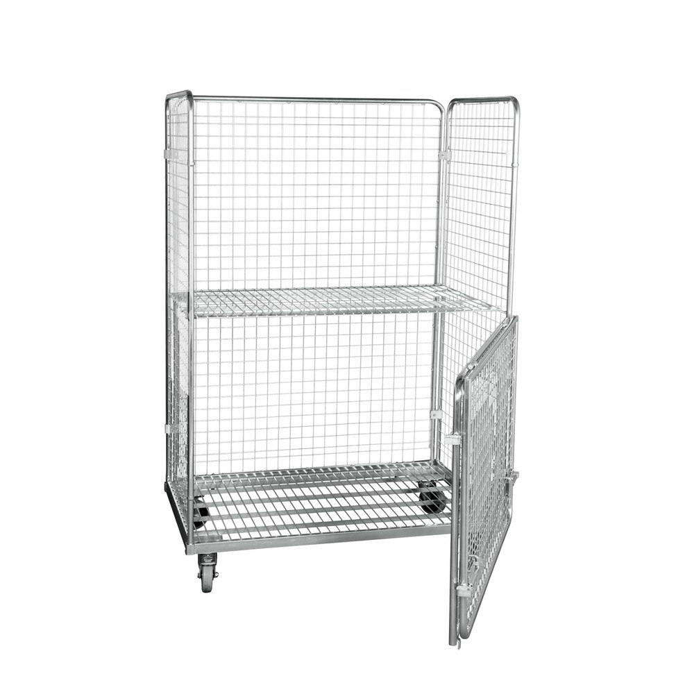 Productafbeelding nr. 3: Stalen rolcontainer met euro-afmetingen, 4-zijdig, met klapbare voorkant, laadvlak bxd 1.150 x 750 mm