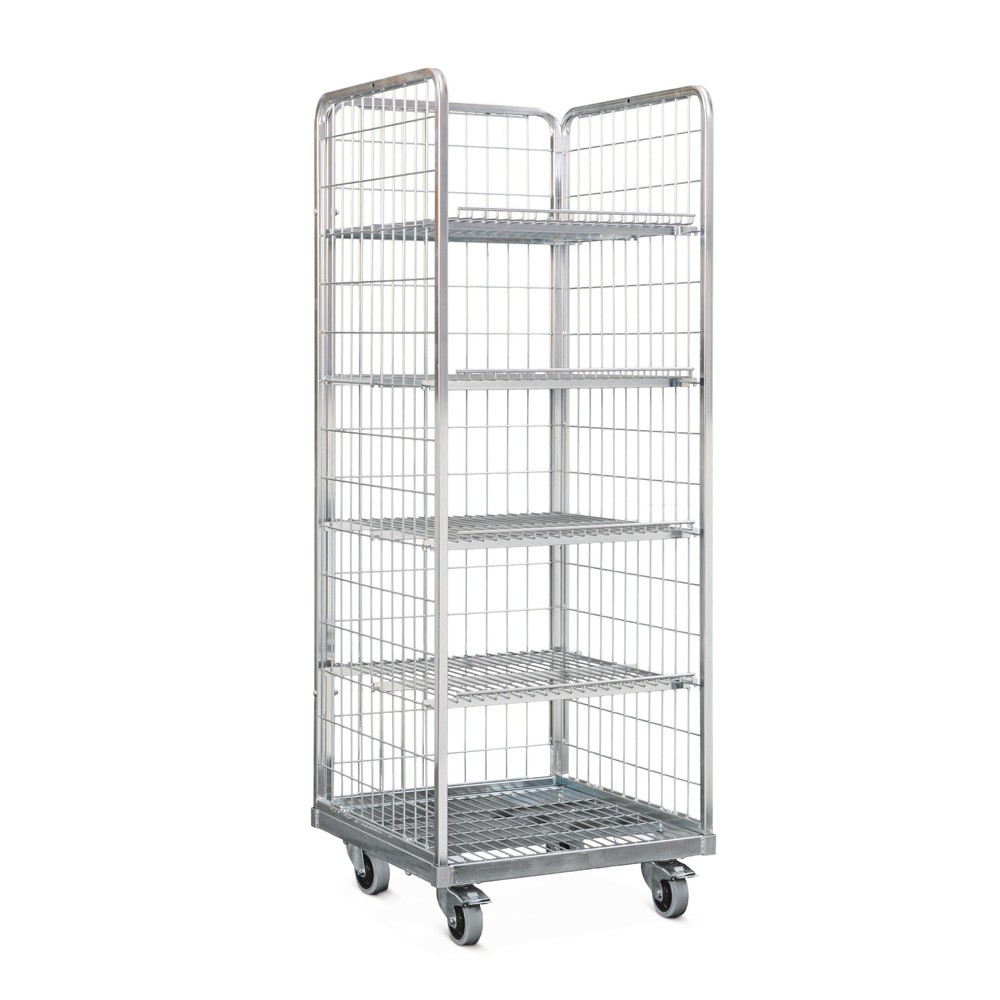 Product afbeelding: Stalen rolcontainer met euro-afmetingen, geschikt voor bakken 600 x 400 mm, bxd 420 x 620 mm