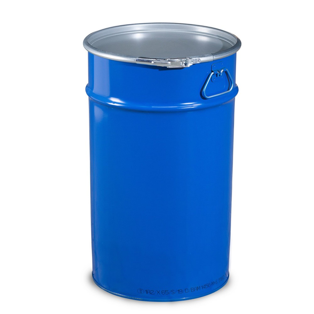 Productafbeelding nr. 1: Stalen vat met deksel, UN-goedkeuring, binnenzijde blank, 60 liter