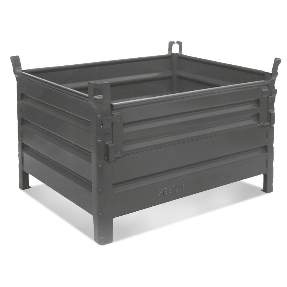 Product afbeelding: Stapelbak HESON®, met ½ volwandklep, capaciteit 2.000 kg, bxd 800 x 500 mm