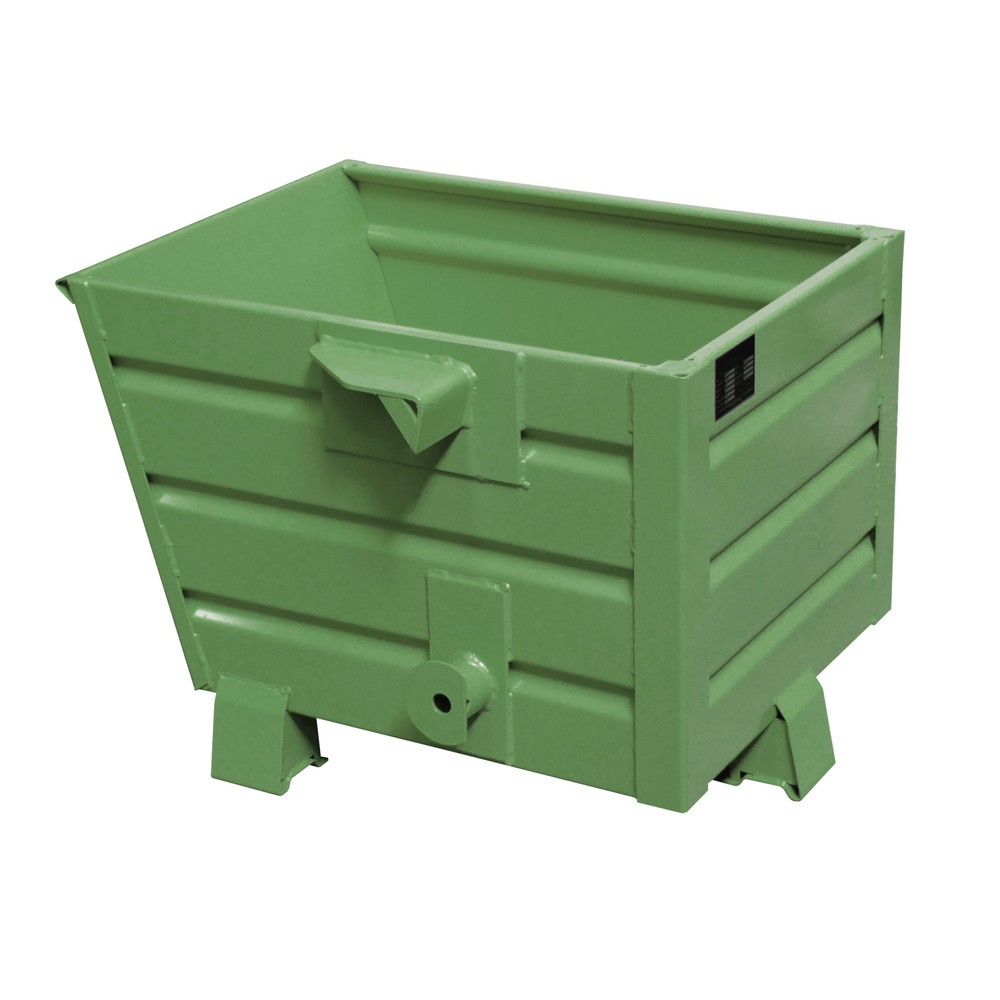 Product afbeelding: Bauer® Stapelbare kantelbak, gelakt, volume 0,3 m³, RAL 6011 resedagroen