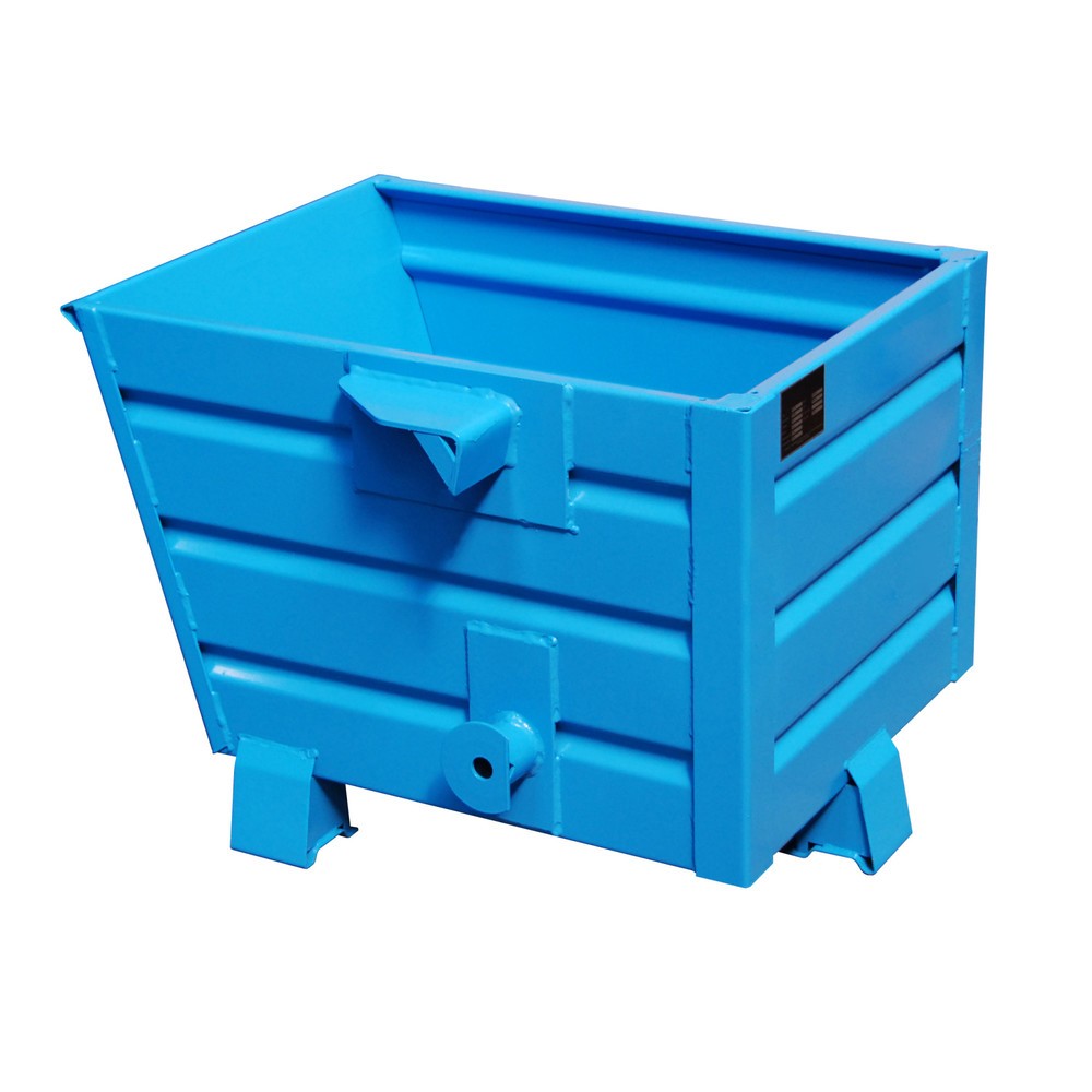 Product afbeelding: Bauer® Stapelbare kantelbak, gelakt, volume 0,3 m³, RAL 5012 lichtblauw