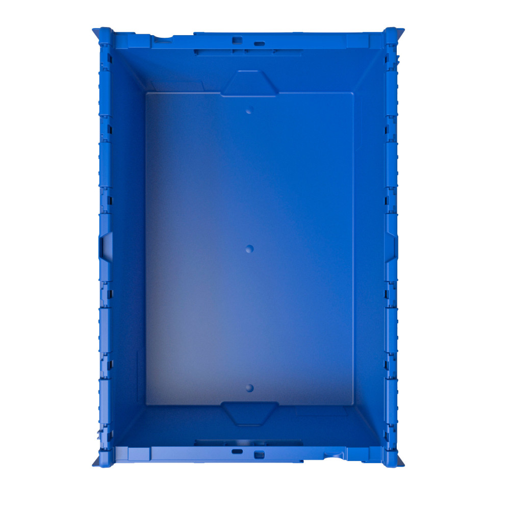 Productafbeelding nr. 2: Herbruikbare stapelbak van PP met klapdeksel, blauw, 65 liter, 1 stuks/VE