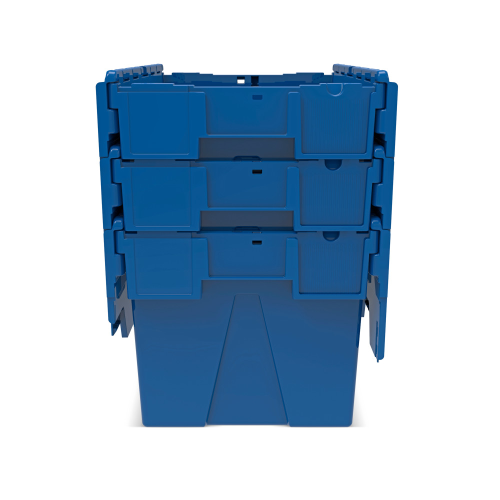 Productafbeelding nr. 8: Herbruikbare stapelbak van PP met klapdeksel, blauw, 65 liter, 1 stuks/VE