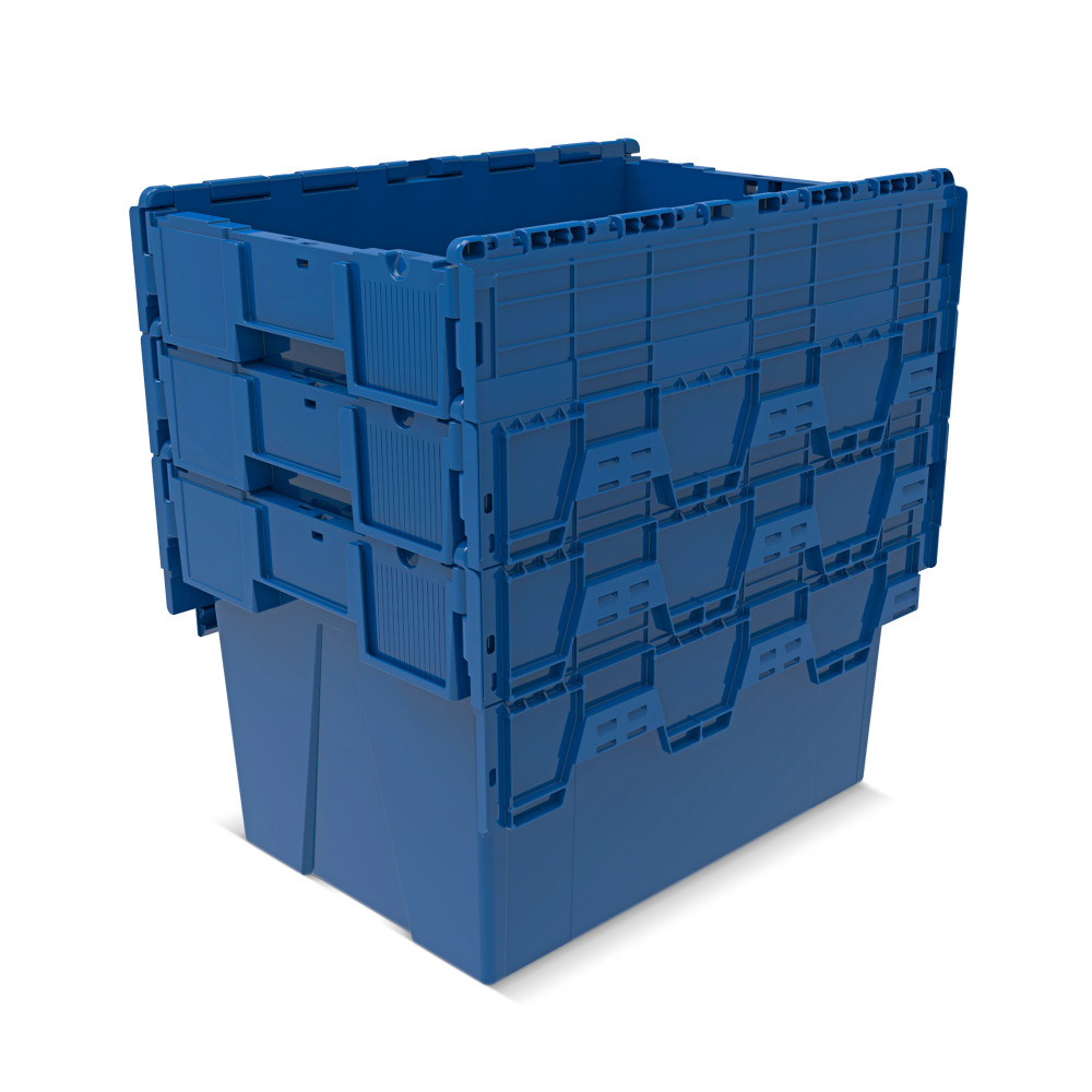 Productafbeelding nr. 7: Herbruikbare stapelbak van PP met klapdeksel, blauw, 77 liter, 1 stuks/VE