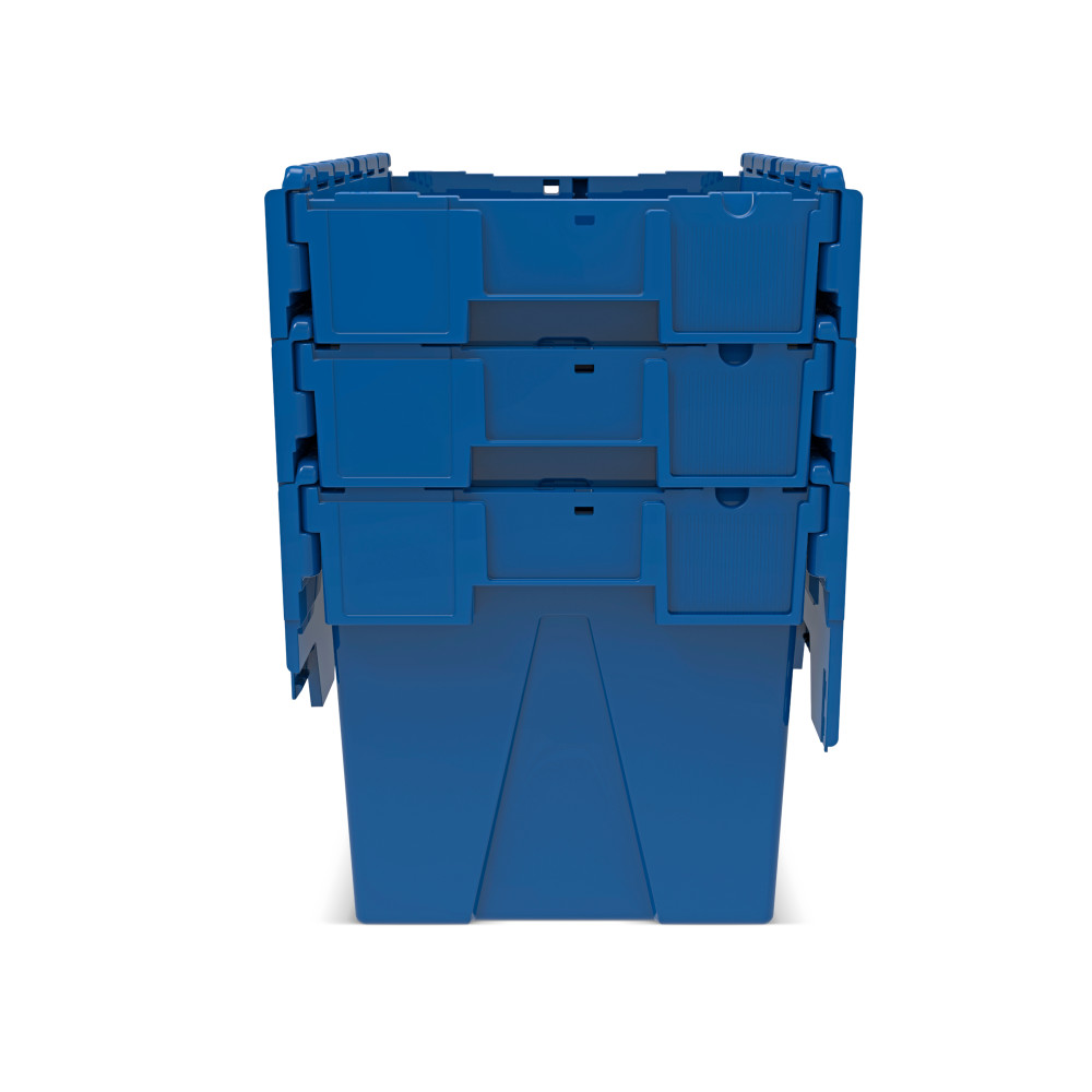 Productafbeelding nr. 8: Herbruikbare stapelbak van PP met klapdeksel, blauw, 77 liter, 1 stuks/VE
