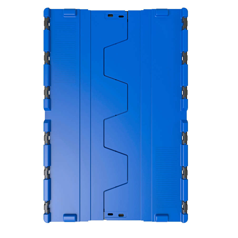 Productafbeelding nr. 2: Herbruikbare stapelbak van PP-regranulaat met klapdeksel, zwart/blauw, 56 liter, 1 stuks/VE
