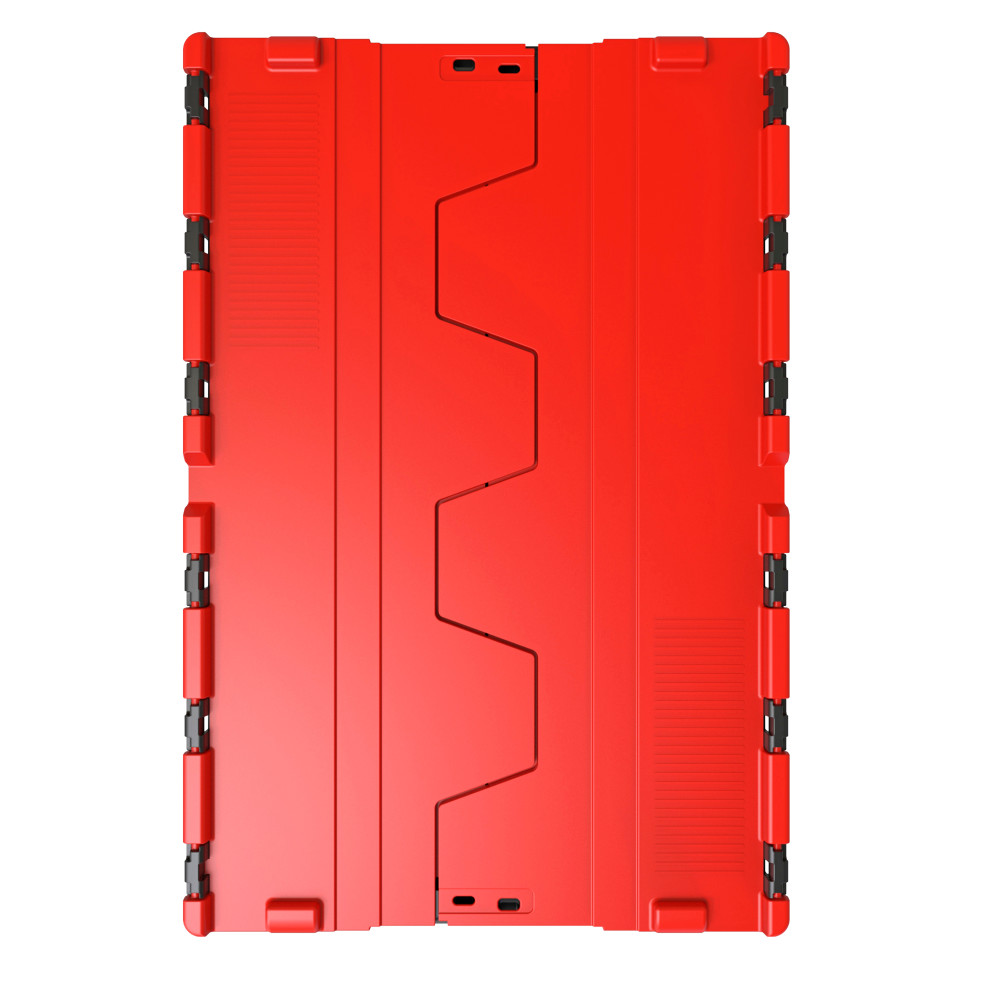 Productafbeelding nr. 2: Herbruikbare stapelbak van PP-regranulaat met klapdeksel, zwart/rood, 77 liter, 1 stuks/VE