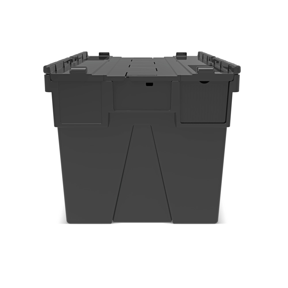 Productafbeelding nr. 5: Herbruikbare stapelbak van PP-regranulaat met klapdeksel, zwart, 65 liter, 1 stuks/VE