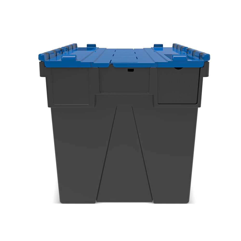 Productafbeelding nr. 5: Herbruikbare stapelbak van PP-regranulaat met klapdeksel, zwart/blauw, 77 liter, 1 stuks/VE