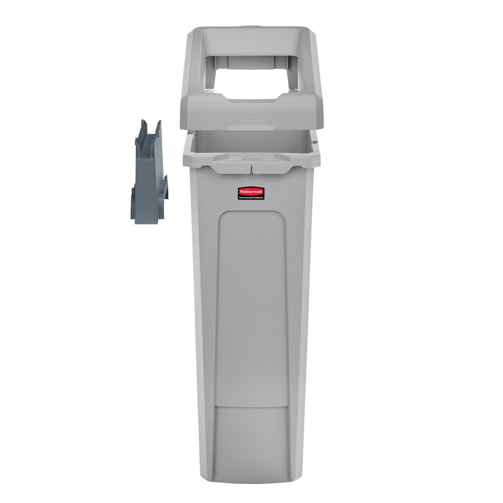 Product afbeelding: Startset recyclingstation Rubbermaid® Slim Jim, met kringloopafvalbak 87 liter, met open deksel, met inklikbare connector