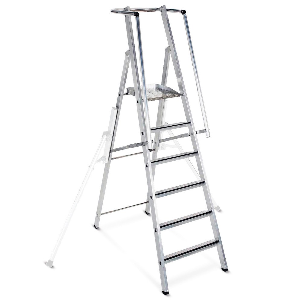 Product afbeelding: Stationaire platformladder ZARGES, met veiligheidsleuning, stahoogte 0,52 m