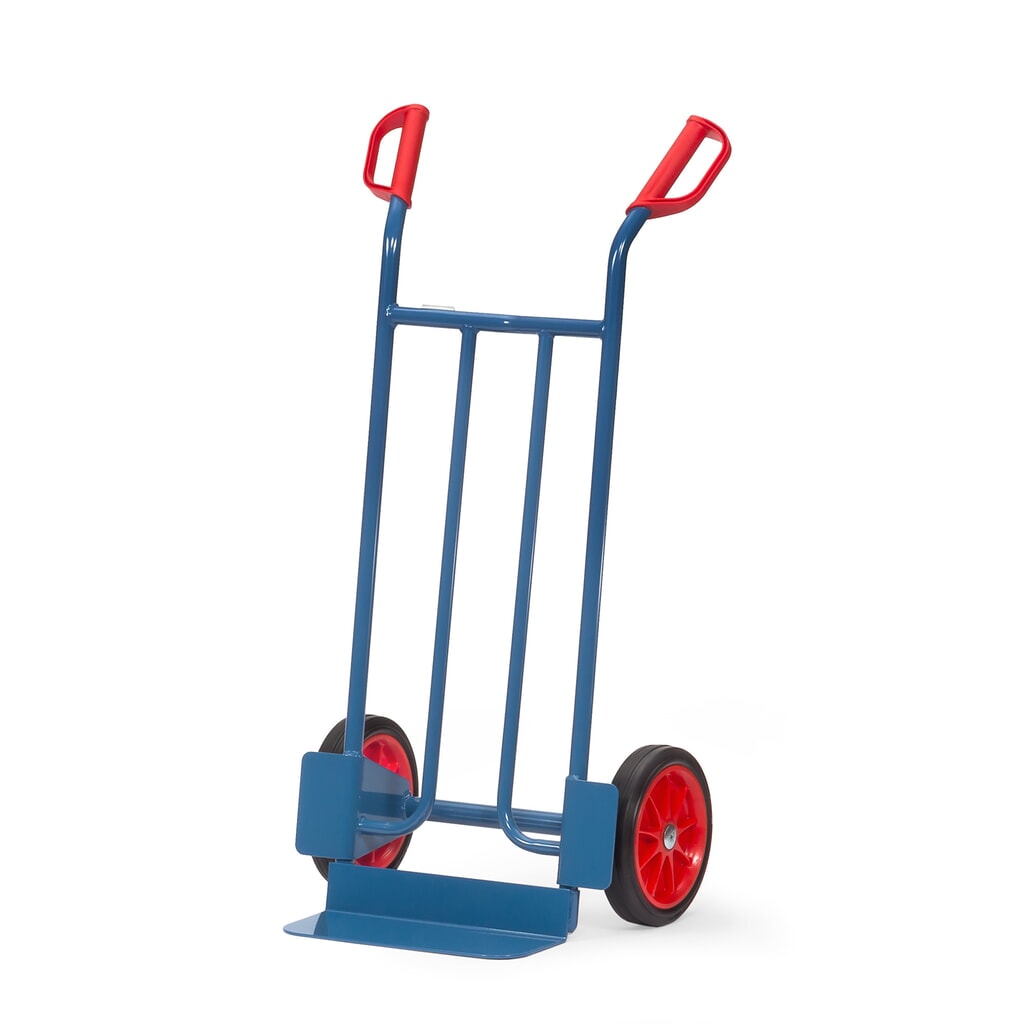 Product afbeelding: fetra® stapelkar, hoogte 1.150 mm, draagvermogen 250 kg, schep BxD 400 x 150 mm, enkel, massieve rubberen banden