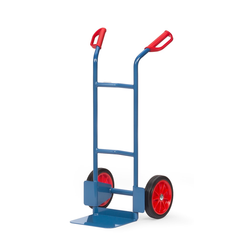 Product afbeelding: fetra® stapelkar, hoogte 1.150 mm, draagvermogen 200 kg, schep BxD 320 x 250 mm, enkel, massieve rubberen banden