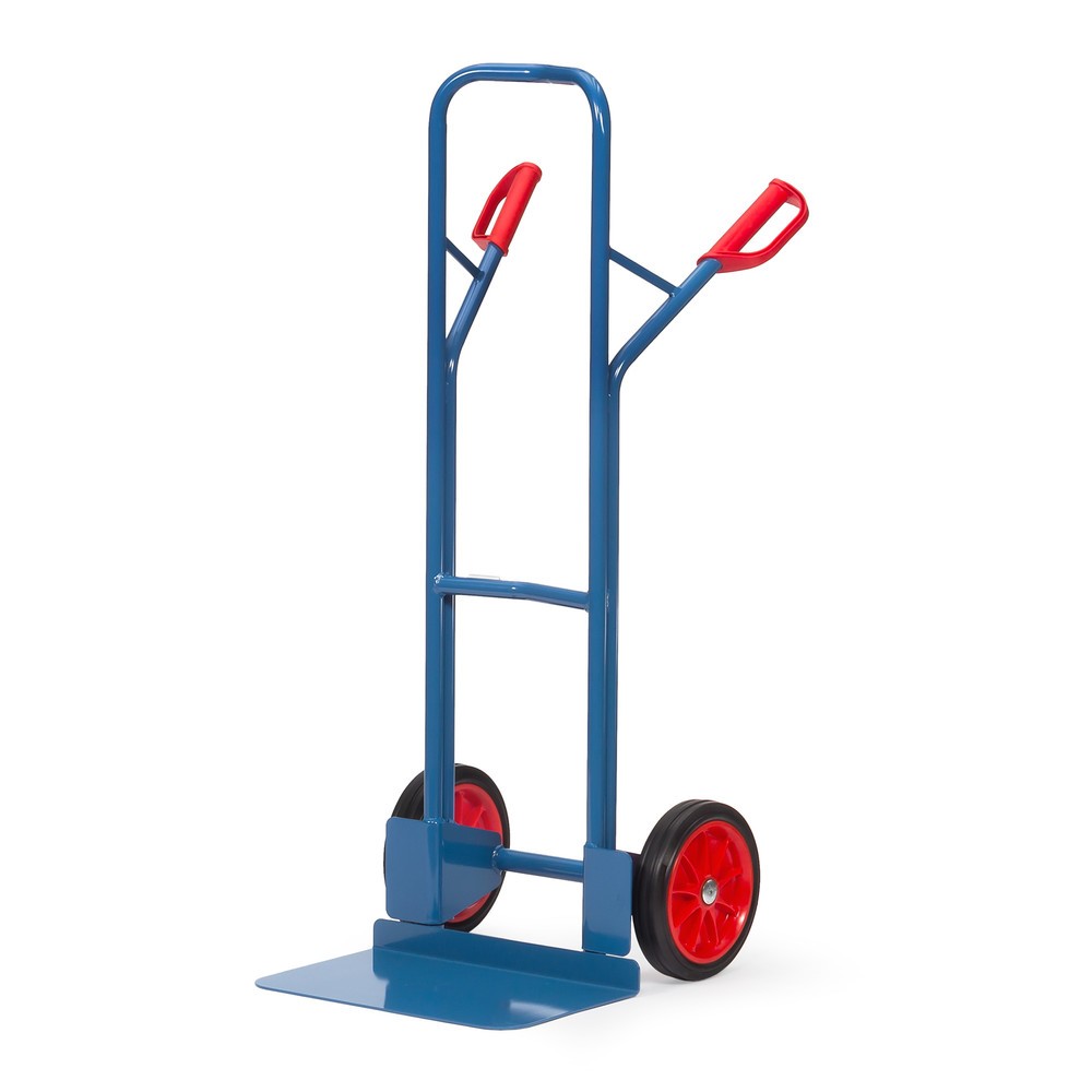 Product afbeelding: Steekwagen fetra®, draagvermogen 300 kg, steekplaat bxd 480 x 300 mm, met dwarsbeugel boven, volrubber banden