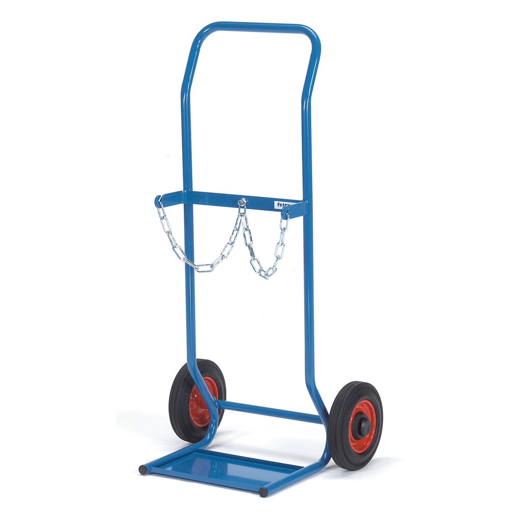 Product afbeelding: Steekwagen fetra® voor stalen flessen, voor 2 stalen flessen van 10 liter, volrubber banden