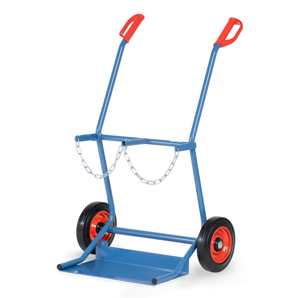 Product afbeelding: Steekwagen fetra® voor stalen flessen, voor 2 stalen flessen van 20 liter, volrubber banden