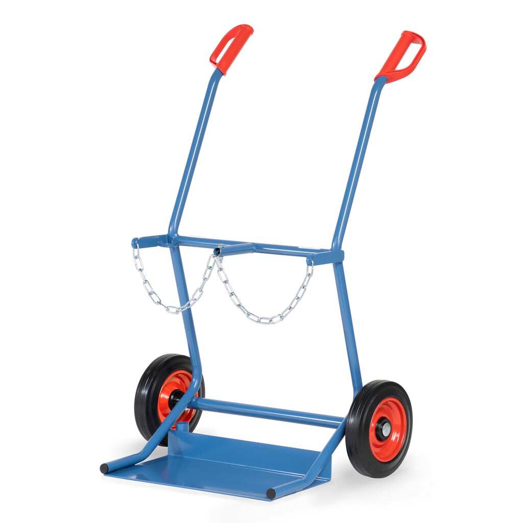 Steekwagen fetra® voor stalen flessen, voor 2 stalen flessen van 20 liter, volrubber banden Product afbeelding: Steekwagen fetra® voor stalen flessen, voor 2 stalen flessen van 20 liter, volrubber banden