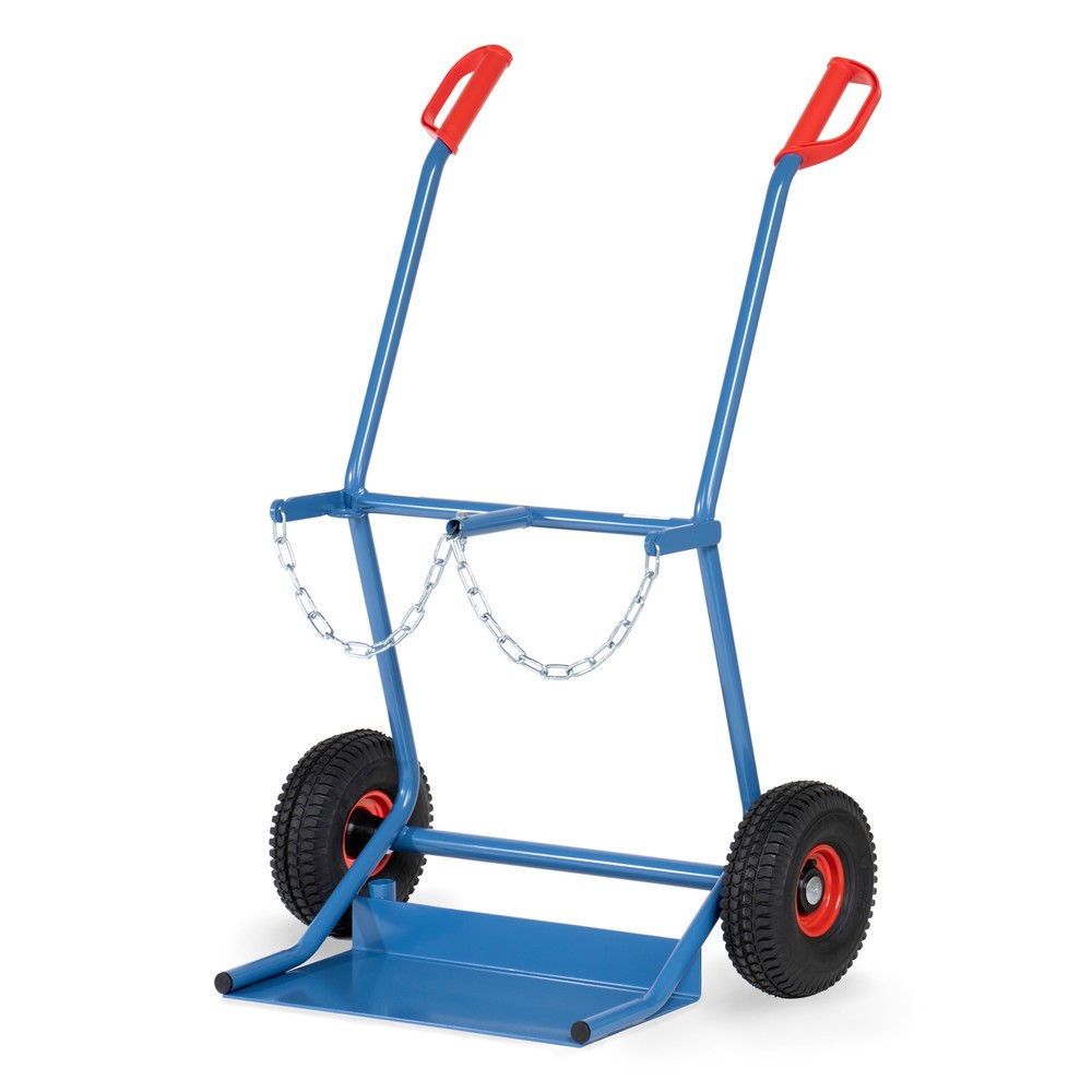 Product afbeelding: Steekwagen fetra® voor stalen flessen, voor 2 stalen flessen van 20 liter, luchtbanden