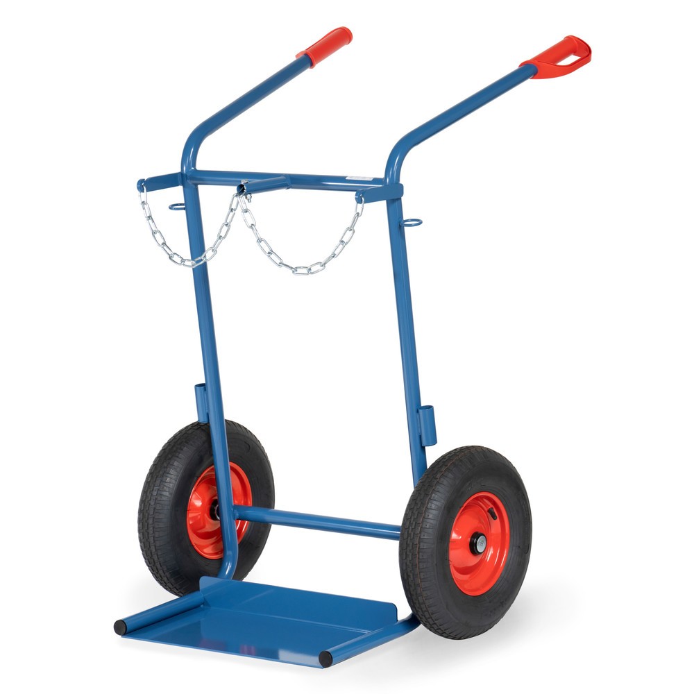 Product afbeelding: Steekwagen fetra® voor stalen flessen, voor 2 stalen flessen van 40-50 liter, luchtbanden