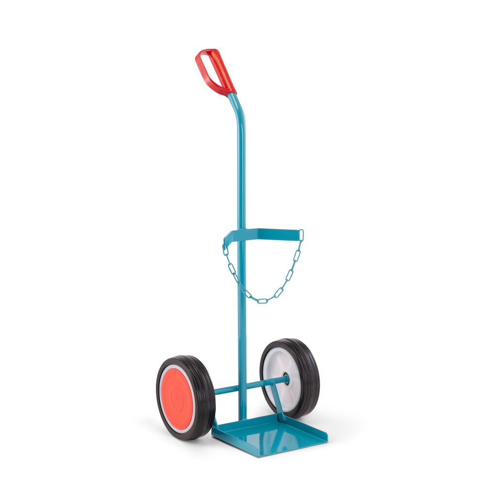 Steekwagen voor stalen gasflessen Ameise®, voor 1 fles van 20-50 liter, volrubber banden Product afbeelding: Steekwagen voor stalen gasflessen Ameise®, voor 1 fles van 20-50 liter, volrubber banden