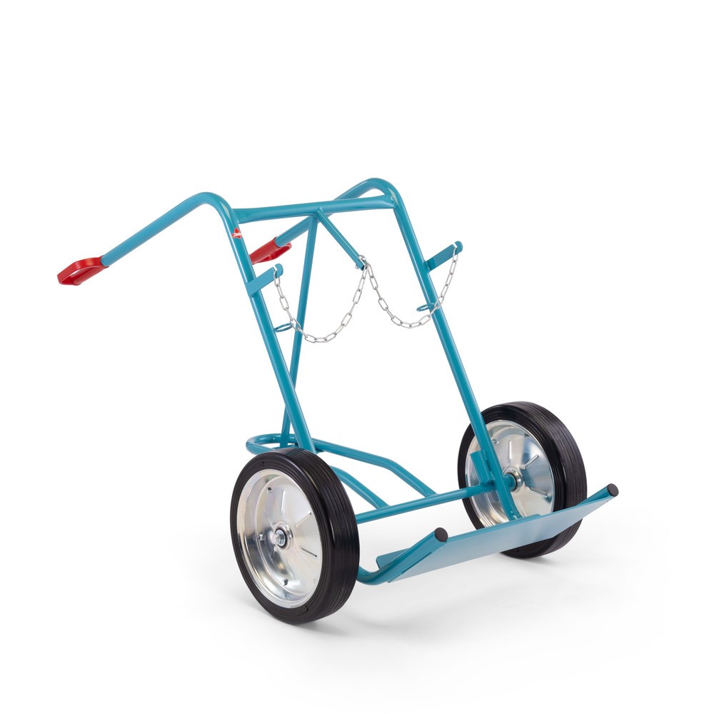 Productafbeelding nr. 6: Steekwagen voor stalen gasflessen Ameise®, voor 2 flessen van 40-50 liter, steunwiel, volrubber banden