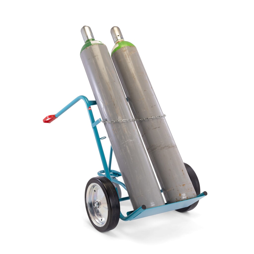 Productafbeelding nr. 7: Steekwagen voor stalen gasflessen Ameise®, voor 2 flessen van 40-50 liter, steunwiel, volrubber banden