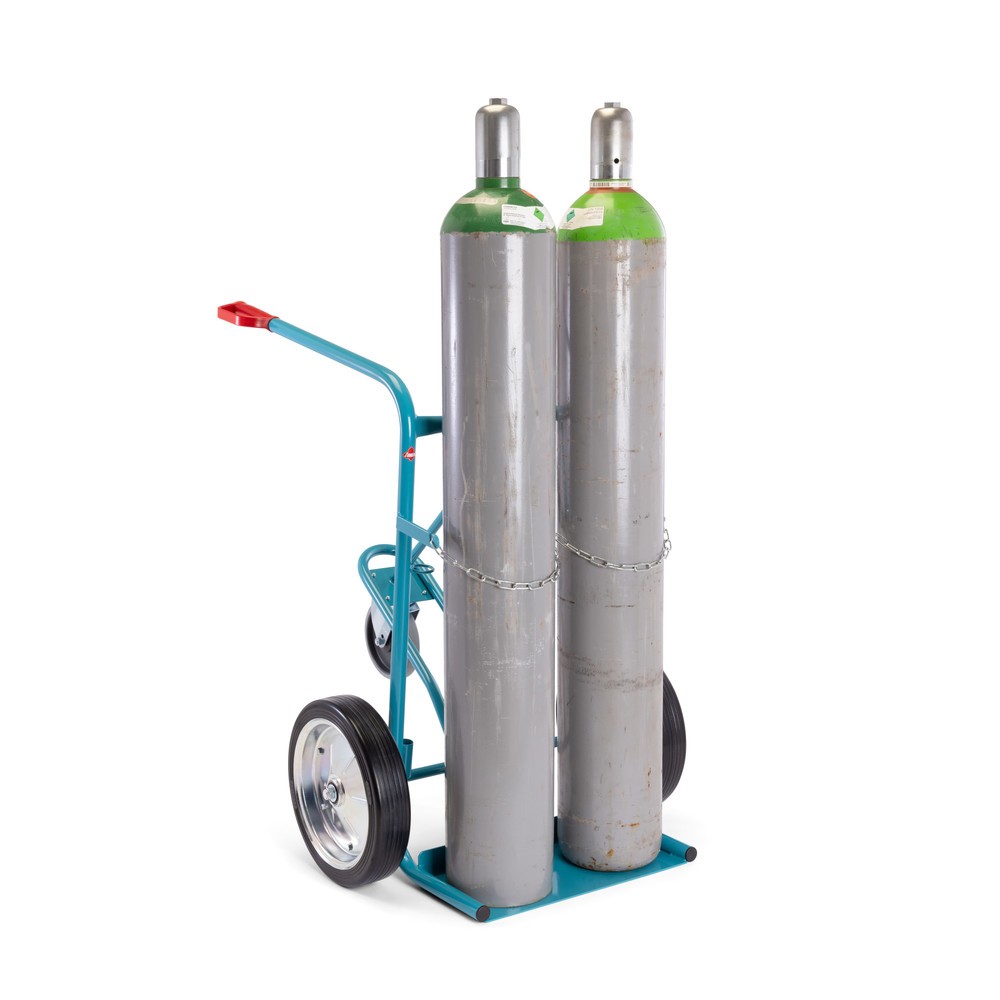 Productafbeelding nr. 8: Steekwagen voor stalen gasflessen Ameise®, voor 2 flessen van 40-50 liter, steunwiel, volrubber banden