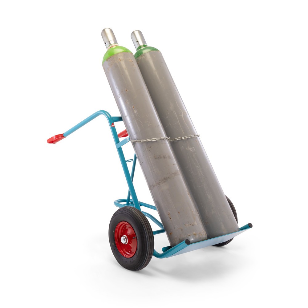 Productafbeelding nr. 4: Steekwagen voor stalen gasflessen Ameise®, voor 2 flessen van 40-50 liter, steunwiel, luchtbanden
