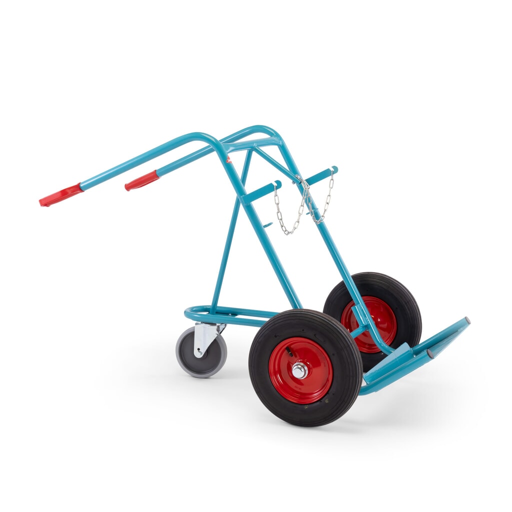 Productafbeelding nr. 6: Steekwagen voor stalen gasflessen Ameise®, voor 2 flessen van 40-50 liter, steunwiel, luchtbanden