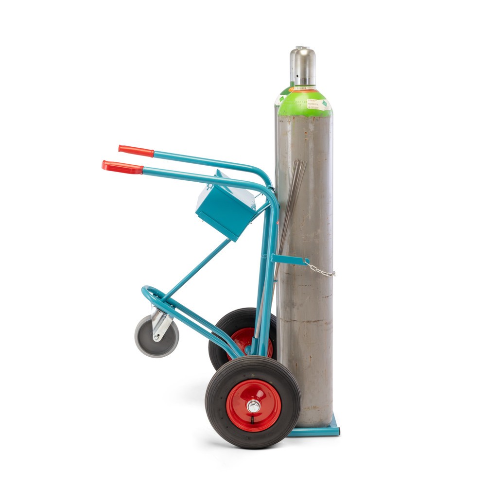Productafbeelding nr. 11: Steekwagen voor stalen gasflessen Ameise®, voor 2 flessen van 40-50 liter, steunwiel, luchtbanden
