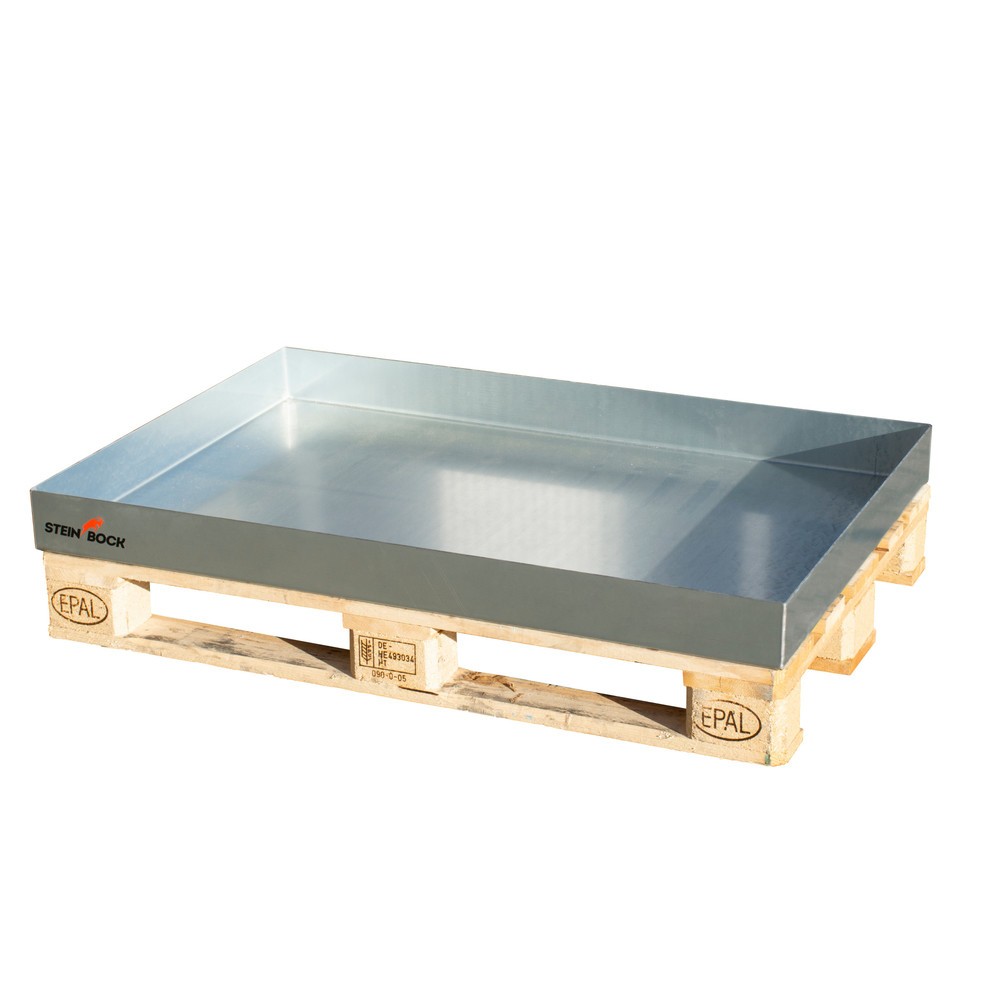 Productafbeelding nr. 1: Steinbock® pallet-lekbak, van staal, verzinkt, h x b x d 120 x 600 x 1.200 mm, inhoud 68 liter