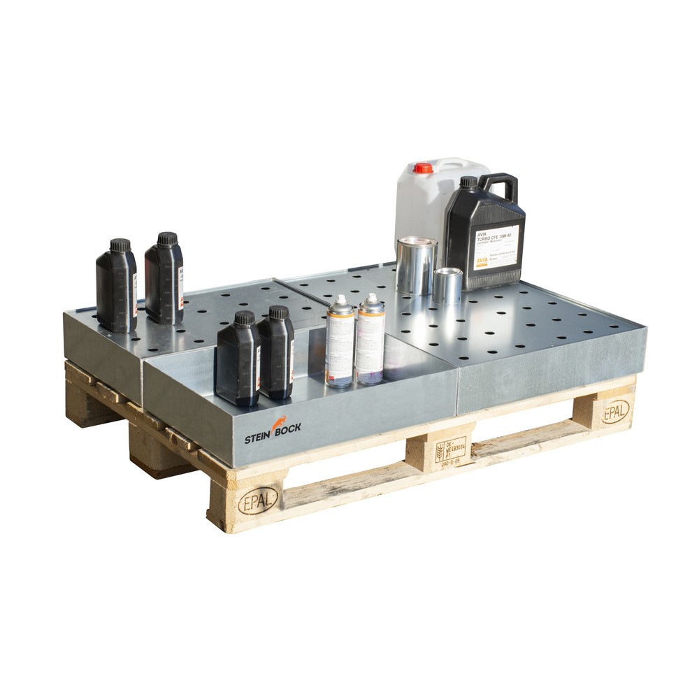 Productafbeelding nr. 2: Steinbock® palletlekbak voor kleine verpakkingen, van staal, verzinkt, hxbxd 120 x 400 x 600 mm, inhoud 21 l, incl. geperforeerde roosterplaat