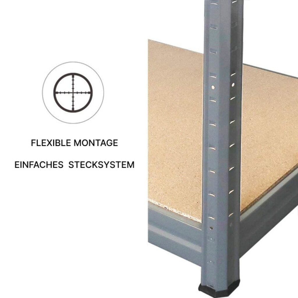Stelling voor zware lasten HEMMDAL type M, grafietgrijs - 180 x 120 x 45 cm - tot 1.000 kg Productafbeelding nr. 4: Stelling voor zware lasten HEMMDAL type M, grafietgrijs - 180 x 120 x 45 cm - tot 1.000 kg