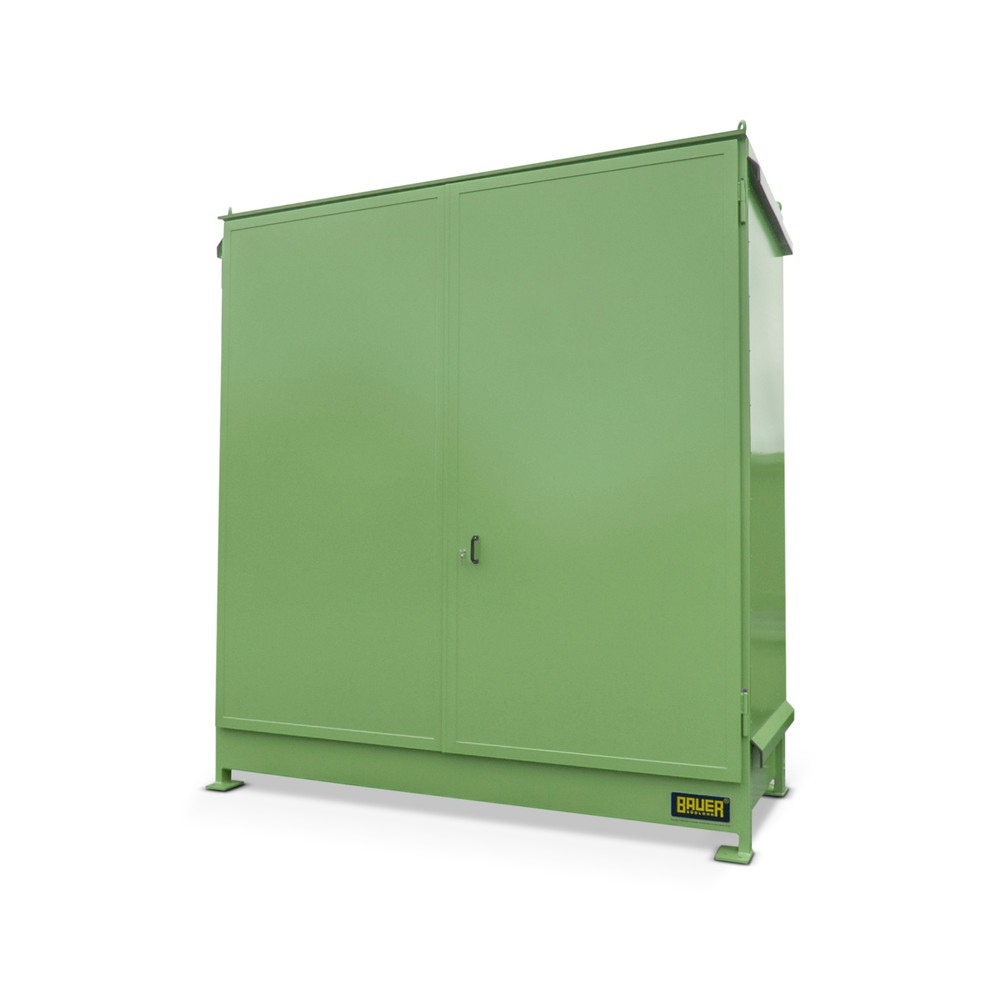 Product afbeelding: Stellingcontainer Bauer® voor 4 x KTC/IBC, 2 niveaus, 2 draaideuren, resedagroen